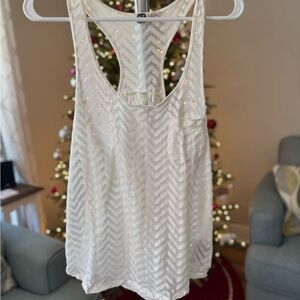 Roxy White Chevron Tank Top